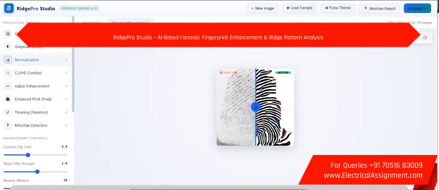 RidgePro Studio – AI-Based Forensic Fingerprint Enhancement & Ridge Pattern Analysis screenshot 2